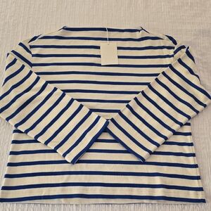 COS Blue and Cream Striped Top